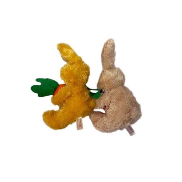 2 Dan Dee Bunny Rabbits w/ Carrots 10" tall Plush - Picture 4 of 7